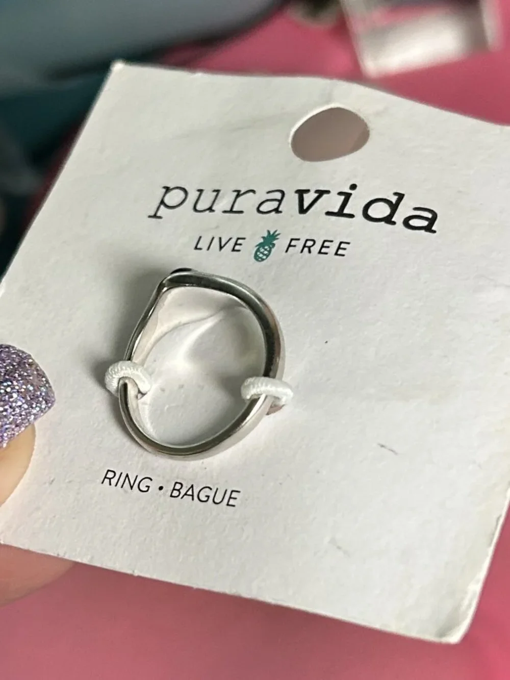 DO NOT BUY -- Stone Silver Band Statement Ring Size 6 NW